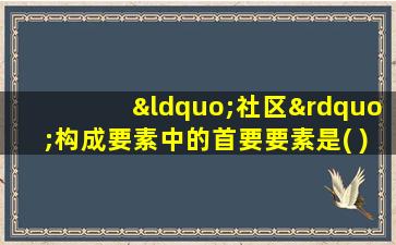 “社区”构成要素中的首要要素是( )